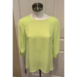 BCBG Max Azria Bright Citron Yellow "Andie" Draped Back Shirt, Size XS, NWT!